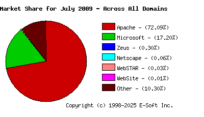 August 1st, 2009 Market Share Pie Chart