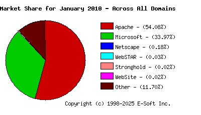 February 1st, 2010 Market Share Pie Chart