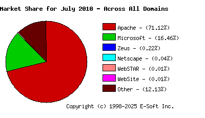 August 1st, 2010 Market Share Pie Chart