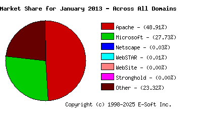February 1st, 2013 Market Share Pie Chart