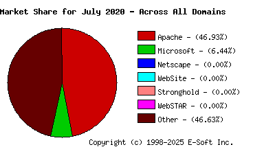 August 1st, 2020 Market Share Pie Chart